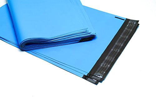100 Folienmailer® Versandbeutel leuchtend Hellblau: Bunte Versandtüten 300x410mm aus LDPE Coex Folie, selbstklebend