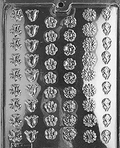 Grandmama's Goodies F041 Small Assorted Flowers Chocolate Candy Soap Mold with Exclusive Molding Instructions