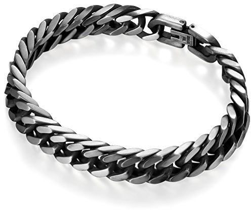 JewelryWe Panzerkette Armband Herren Edelstahl: 8mm Poliert Kubanische Kette Armkette Trendiges Panzerarmband Retro Punk Biker Schmuck Silber Geschenk für Männer Freund Vater