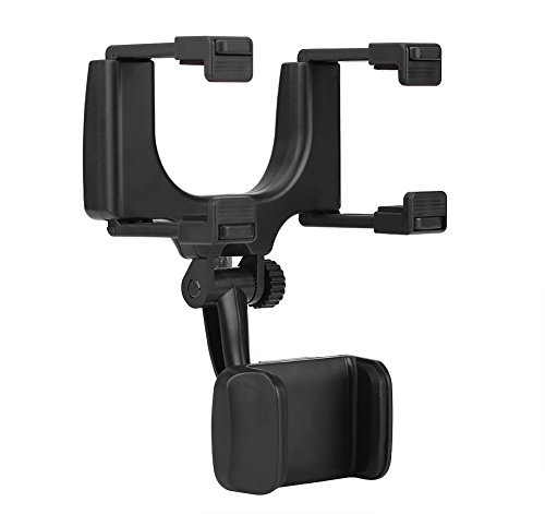 Qiilu Soporte Universal del Soporte del teléfono del Espejo de la Vista Posterior del Coche para el GPS Smartphone