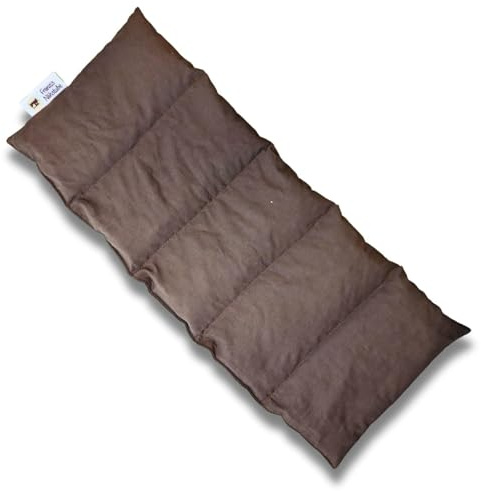 Franzis Nähstube 50x20cm Traubenkernkissen Braun in 100% Baumwolle I Körnerkissen Traubenkern 50x20 für Mikrowelle I Wärmekissen, Traubenkernkissen, Nackenwärmekissen