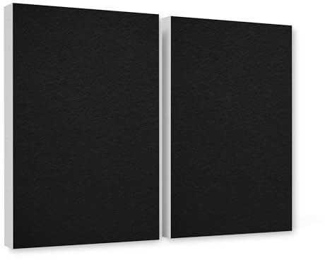 platino24 Schallabsorber COLORE aus Basotect G+ I 2 Stück I 82,5 x 55 x 5 cm I Wand-Paneele in Schwarz I Akustikpaneele mit Akustikfilz zur Schalldämmung in Büro & Wohnung