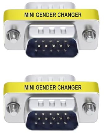 CABLEPELADO - Adattatore VGA maschio-maschio, Accoppiatore SVGA, adattatore per cambio di genere, HDB15, 15 pin, maschio-maschio