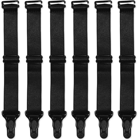 Satini Strumpfhalter Breit Verstellbar Metall | Breites BH-Gummiband, Sicherer Halt, Längenverstellung, Metallclips, Für Korsett & Strapsgürtel, Einheitsgröße