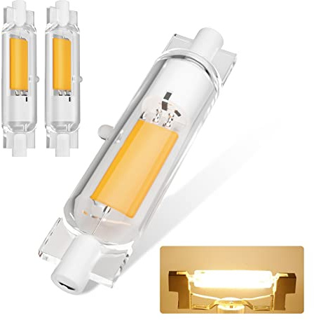 R7S LED 78mm Warm White 3000K, 5.4W 220V Dimmable COB LED R7S, 60W R7s J78 Halogen Replacement, 500lm Double Ended R7s Floodlight, 360° Beam Angle (Color : 78mm, Size : 2pcs)
