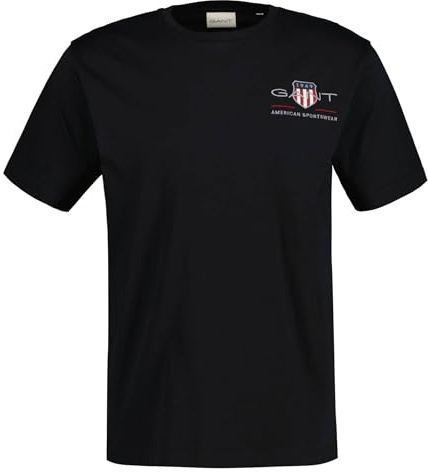 GANT Reg Archive Shield EMB SS T-Shirt, Noir, 4XL Homme