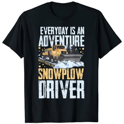 Snow Plow Tractor Machine Truck Shovel Driver Snowplough T-Shirt