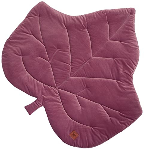 PEPI - Playmat Baby - Spielmatte Baby Faltbar - Spielmatte Kinder - Krabbelmatte Baby 100x90 - Spielmatte Kinder Velvet -Baby Matte Blatt - 100% Baumwolle - (Old Rosa)