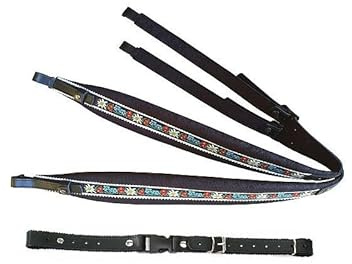 Generisch Steirische Harmonika Riemen – Edelweiss Schwarz mit Rückenverbinder – gepolsterte, verstellbare Trageriemen – Bequeme Schultergurte – traditionelles Zubehör für Harmonikaspieler & Tracht