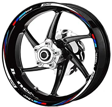 ROANNY Felgenband Motorrad 17 Zoll Radnabe Aufkleber Logo Felge Reflektierender Aufkleber Für Benelli Huanglong 250 500 502C TNT600 752S (Color : 2)