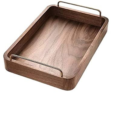 PEVSCO Plateau de Service Plateau de Vaisselle de thé de l'après-midi de café de ménage de Luxe Plateau de Stockage Multifonctionnel rectangulaire en Bois pour Le Salon, la Cuisine (Size : M)