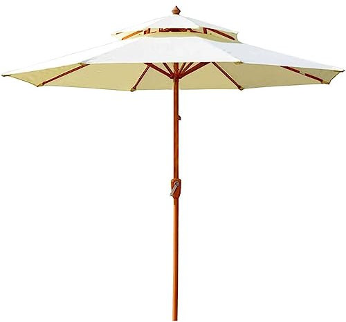 UTMACH Ombrellone da giardino impermeabile, ombrellone rinforzato con design a vite, ombrellone da esterno in tessuto di poliestere con base
