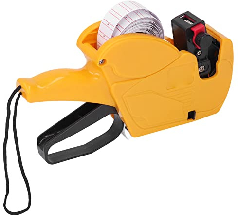Syrisora Price Labeling Machine 8 Marking Digits Portable Price Tag Device for Store Factory Warehouse (Yellow)