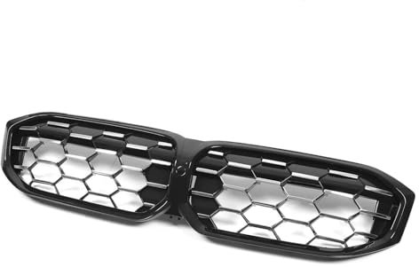 STRJUS Kühlergrille Für 3 Serie G20 G21 G28 320i 325i 330i 2023 2024 Auto Vorderen Stoßfänger Haube Mesh Grid Kamera Loch Vorne Niere Grille(Black-Silver)