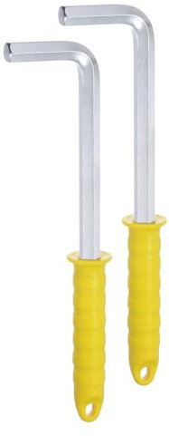 QUARKZMAN 2 Stück Innensechskantschlüssel 12 mm L-Form Langer Arm Metrische Sechskantschlüssel aus Chrom-Vanadium-Stahl Reparaturwerkzeug mit rutschfestem Griff für Heimreparaturen
