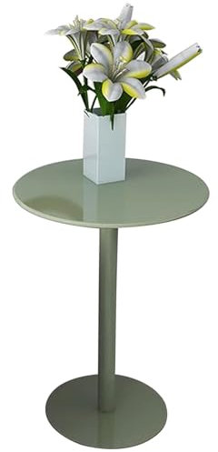 Bistrotisch, Kleiner Tisch, runder Beistelltisch aus Metall, Esstische mit Säulen, hoher Stehtisch, Snacktisch für Wohnzimmer, Schlafzimmer, Garten, Terrasse, Balkon (Größe: 48 x 48 x 56 cm)