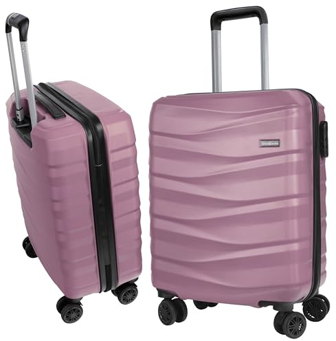 HANSEKOFFER Hartschalenkoffer groß · Koffer XL · Reisekoffer mit Rollen · Trolley mit Teleskopgriff · Leicht · Rollkoffer mit Zahlenschloss · Altrosa