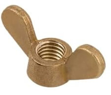 304 Stainless Steel Butterfly Nut Hand Tighten Round Wing Nuts Brass(Brass,M8 (2Pcs))