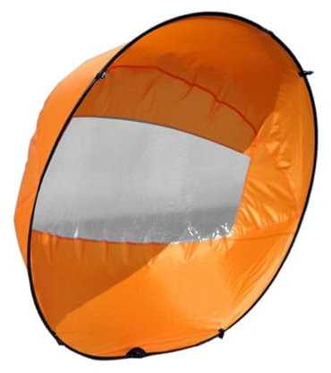 Peosaard Kajak Abfluss Segel, Kajak Windsegel faltbares Kajak Windpaddel tragbares Kajakabsturz Segel mit klarem Fenster für aufblasbares Boot Kajakzubehör, Kajak Windpaddel