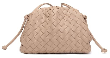 Huralona Elegante plissierte vegane Leder Clutch Geldbörse Super weiche Cloud Dumpling Clutch Tasche für Damen PU Abendtasche Handtasche, Small