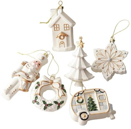 predolo 6 Stück Weihnachtsanhänger für die, Dekoration für Innenräume, Foto-Requisiten und Geschenke