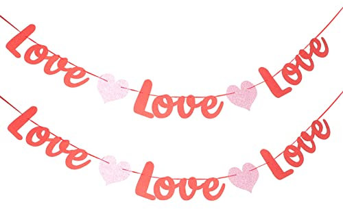 VICASKY Rahmen Für Paare Herz-wimpelkette Hängebanner Mehrzweck Für Valentinstag Und Hochzeitsdekorationen