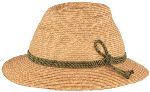 Traditionell stråhatt, sommarhatt, traditionell hatt, lechtal – tillverkad av 100 % halm med grönt 3-vägs snöre – traveller – flexibel och bekväm oliv, oliv, XL