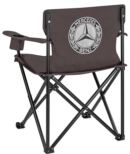 Mercedes-Benz Faltstuhl, Cammpingstuhl, Brunner, braun, Stahl B66042024 mit Stahlrohrgestell und Getränkehalter