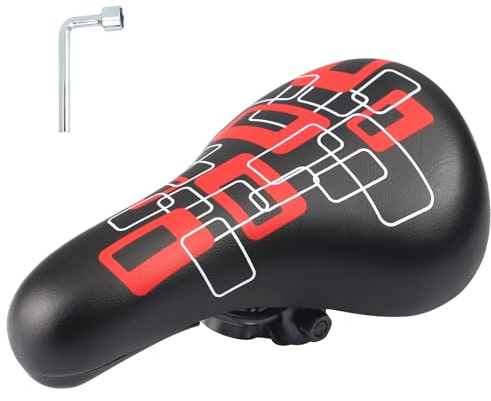 MEGHNA Petite selle de vélo – Siège de vélo extra doux et imperméable pour garçons/filles – Rembourrage antidérapant, large coussin de vélo Dual Shock pour VTT de 12 à 20 pouces