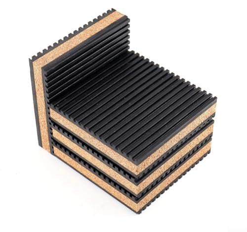 Tappetini in sughero ammortizzanti in gomma, confezione da 4, per interni ed esterni, stabilità e controllo del rumore