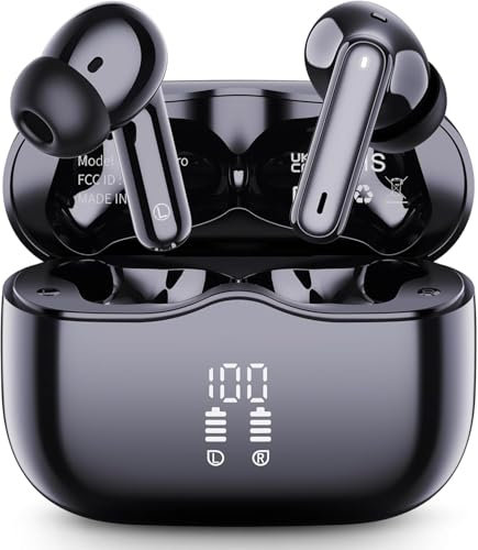 Bluetooth Kopfhörer, In Ear Kopfhörer Kabellos Bluetooth 5.4 HiFi Stereo, Kabellose Kopfhörer mit Noise Cancelling Mic, 40Std Tiefer Bass IP7 Wasserdicht Sport Ohrhörer für Arbeit und Studium USB-C