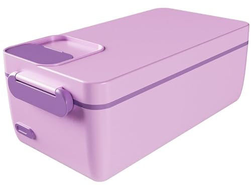Lunch box elettrico ricaricabile,lunch box elettrico wireless da 1 litro,riscaldatore portatile per alimenti con timer,non c'è bisogno di aggiungere acqua,scatola isolante autoriscaldante Purple
