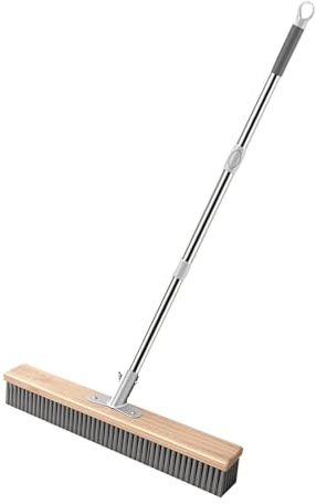 Fenteer Cepillo de Alambre con Mango Largo Material Resistente de Acero Inoxidable Y Madera Ideal para Limpieza Profunda en Pisos Exteriores Adecuado para Ja, 50cm