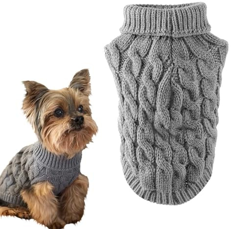 Pull pour Chien en Tricot, Pet Tricot d'hiver, Pull pour Chien Petite Taille en Tricoté Hiver, Manteau d'hiver Chaud, Élasticité Douceur Confort et Chaleur, pour Pet Dogs Chat(Small, L)