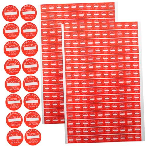 FUNNETOYU 1000 Stck Teiliges Rundes Warnetiketten Stark Haftenden Selbstklebenden Garantie siegeln aus Papier Manipulationssichere Aufkleber für Computer Handys und Versand Praktische