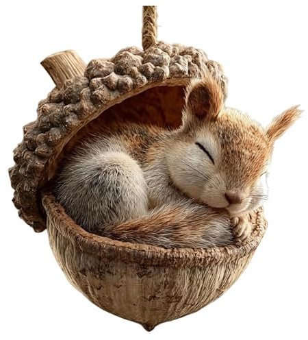 Waldtiere Eichels Ornaments,3D Natur Forests Animal Acorn Ornaments, Tannenzapfen Weihnachtsbaumschmuck Deko, Tierfiguren Anhänger Festtags Weihnachtsbaumschmuck
