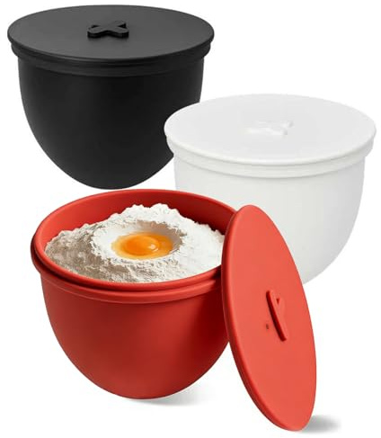 Set of 3 Silicone Inserts with Lid - Compatible with Kitchen aid schüssel kitchenaid Rührschüssel Bowl 4.8 L (5 Qt), Dough Bowl Insert, Mixing Bowl with Lid, Bowl Insert (Liner)