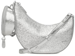 kate spade new york Duo Shoulder Bag, Crinkle Metallic Silver, Taille unique, Duo Crinkle Metallic Leather Shoulder Bag