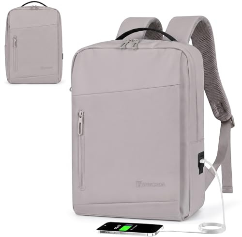 Tavoxda Travel Laptop Backpack, 40x30x20 Underseat Cabin Backpack, Grey | Airline Approved for Ryanair EasyJet, Waterproof, USB Charging Port, Anti-theft Pocket, Rucksack for Business/Travel/Commuter