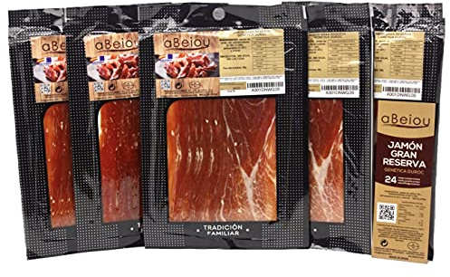 Jambon Grande Réserve Duroc Premium Tranché 500 g (5×100 g) — Affinage +25 Mois — Jamón Serrano — Guijuelo Espagne — Sous Vide — aBeiou