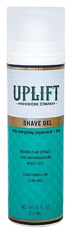 Uplift Provisions Clear Shaving Gel for Men & Women - Infused with Plant Extracts for an Ultra-Smooth Shave, Leaving Skin Hydrated, Velvety Soft, and Free from Redness and Irritation, 5 oz.