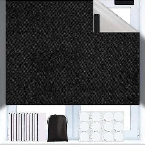 OSMARI Tragbares Verdunkelungsrollo 300 x 150 cm, zuschneidbar, ohne Bohren, mit doppelseitigem Klettband und Aufbewahrungstasche, temporäre Verdunkelungsvorhänge für alle Fenster