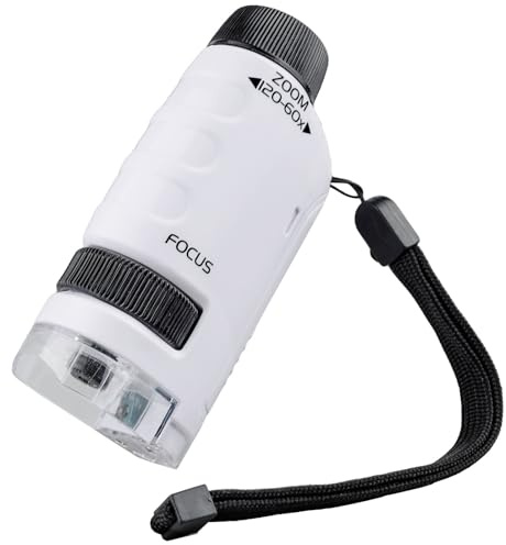 Miniscope Kids, LED Pocket Microscope (60-120x) | Portable, Handheld, Lighted | STEM Educational Toy for Students, Ideal for Preschool, Home Study