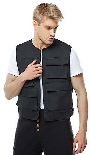 KoleGoe Hauts pour homme, chemises, gilets, vestes, pantalons, ceintures, costumes pour adulte, homme, chevalier, jeu de rôle, costumes, ceintures, accessoires d'Halloween
