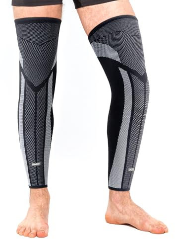 TOMUST Manchons de compression pour jambes complètes (Paire), soutien de la cuisse, protection du mollet, genouillère longue antidérapante pour douleurs articulaires, LCA, LCM, déchirure du ménisque