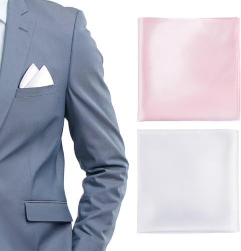JEYORZY 2 pzs pañuelos para hombres bolsillos, handkerchiefs set de negocios y informal, para ocasiones especiales, pañuelos de tela regalo para hombres