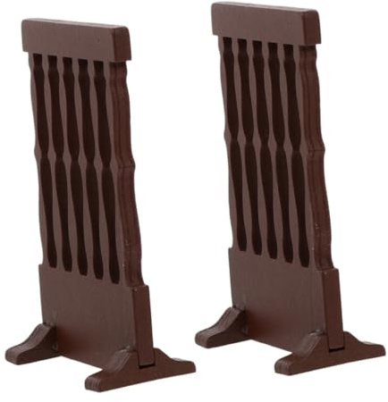 ibasenice 2 Pièces Écran Mini Paravent pour Enfants Décor De Chambre Déco Japonaise pour Chambre Ornement De Clôture De Jardin Clôture Miniature en Bois Brown