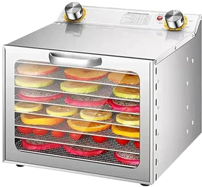 Déshydrateur alimentaire professionnel 1000 W, 6/8/12 couches, en acier inoxydable, for fruits séchés, température réglable de 86 à 194 °F, minuterie de 0 à 24 h for légumes, viandes et(8layers)