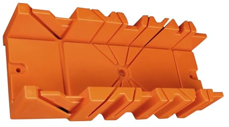 Boîte de scie à onglets Outil de travail du bois Plastique ABS durable Angle de sciage réglable 45 22,5 90 degrés pour plaques de plâtre en bois 12 pouces ou 14 pouces Orange (12 pouces)