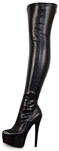 Buckle Shoes Womens Ladies Sexy Thigh High Over the Knee Platform Stiletto Heel Full Side Zip Boots Size 4 5 6 7 8